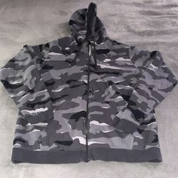 Nike Grey Camo Zip-Up Jacket – Size L 