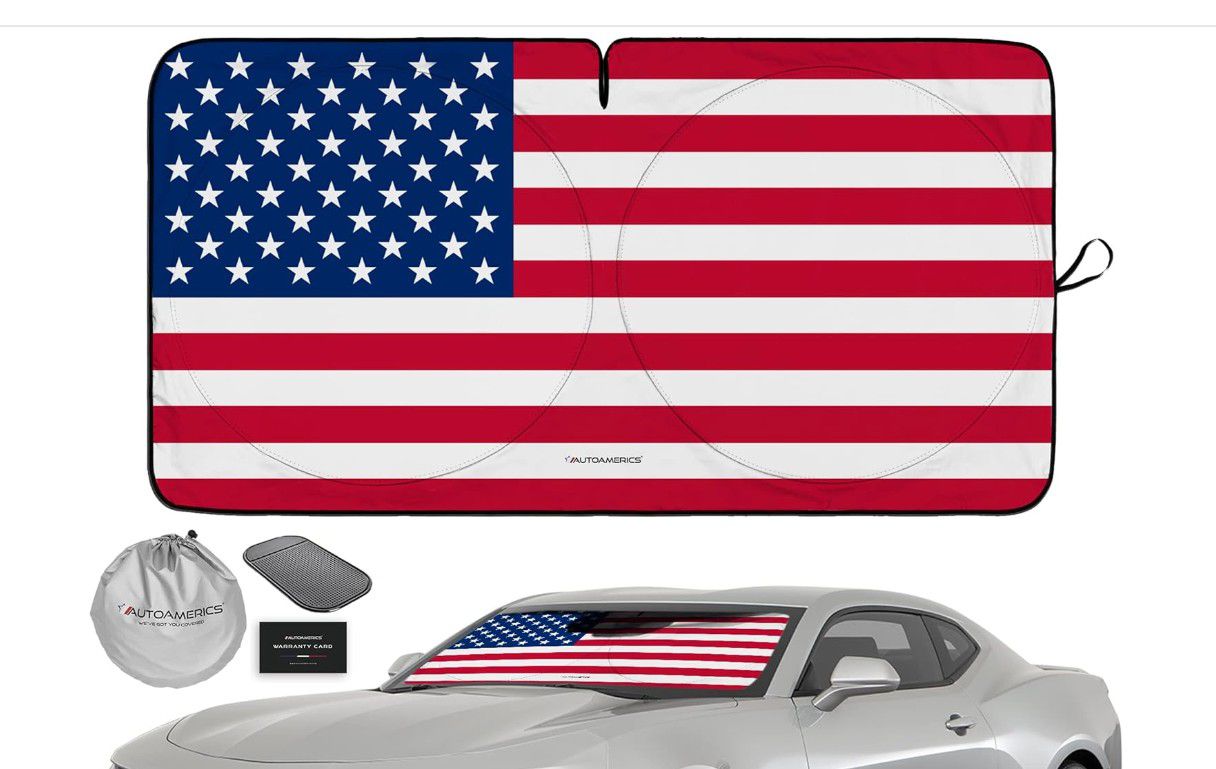 Windshield Sun Shade Original American Flag USA Patriotic De