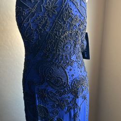 Royal Blue And Black Gown - Size 6 New With Tags