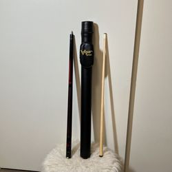Viper Pro Series 58”- 19 Oz. Billiard Pool Cue Stick & Leather Q-Vault Case NWOT