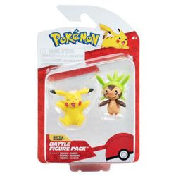 POKÉMON BATTLE FIGURE PIKACHU & CHESPIN MINI FIGURE