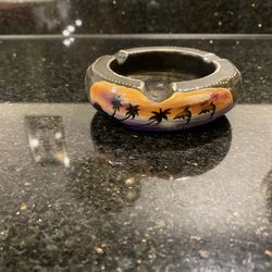 Handmade Bahamas Ashtray with Sea, Dolphins, Floral  Design