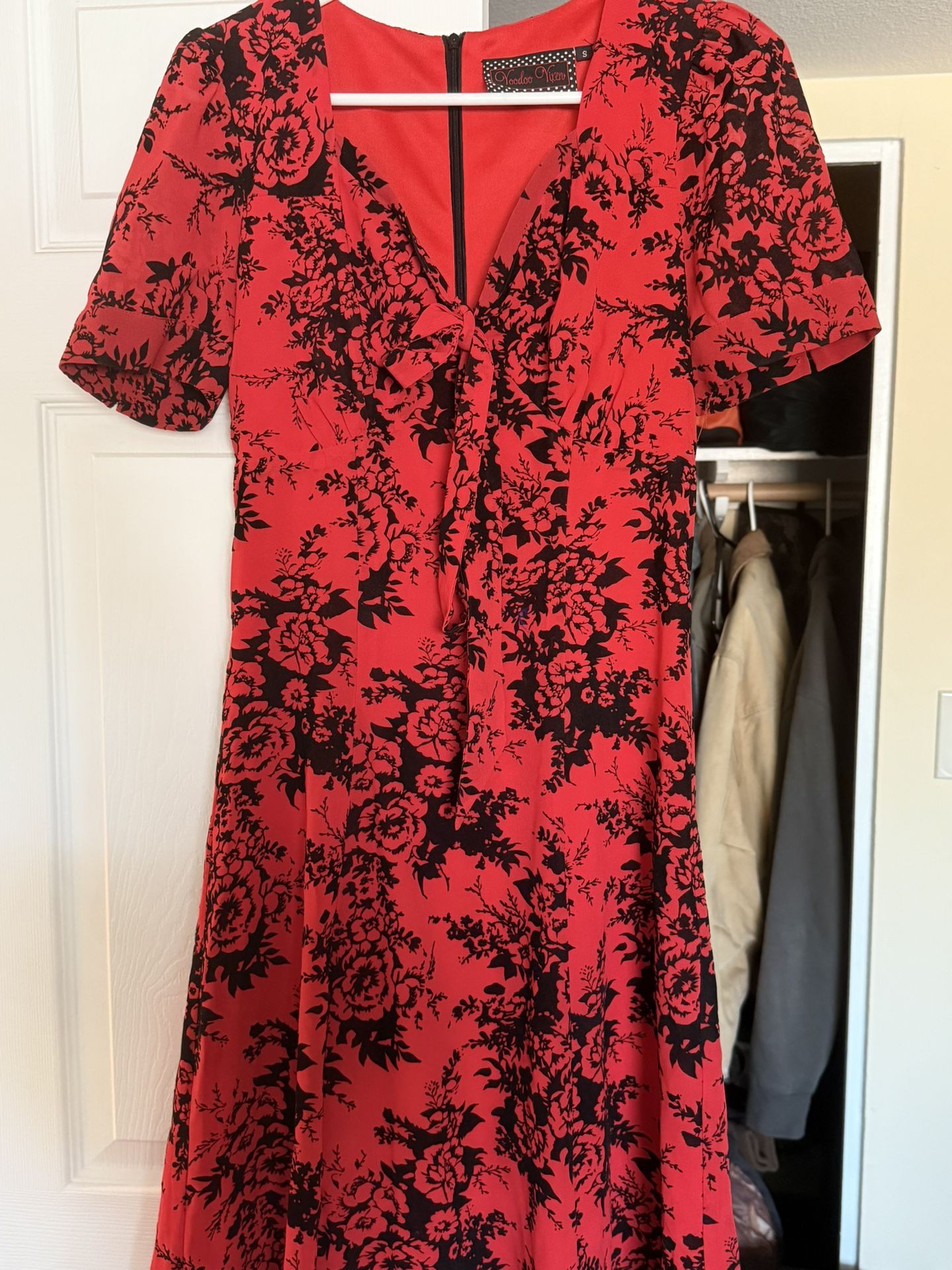Vintage Vixen Black Velvet Dress Size Small