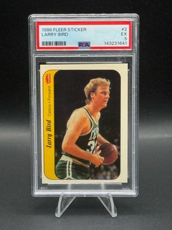 1986 Fleer Sticker #2 Larry Bird PSA EX 5
