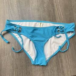 New Frederick’s Of Hollywood Blue Bikini Bottoms, Size Large
