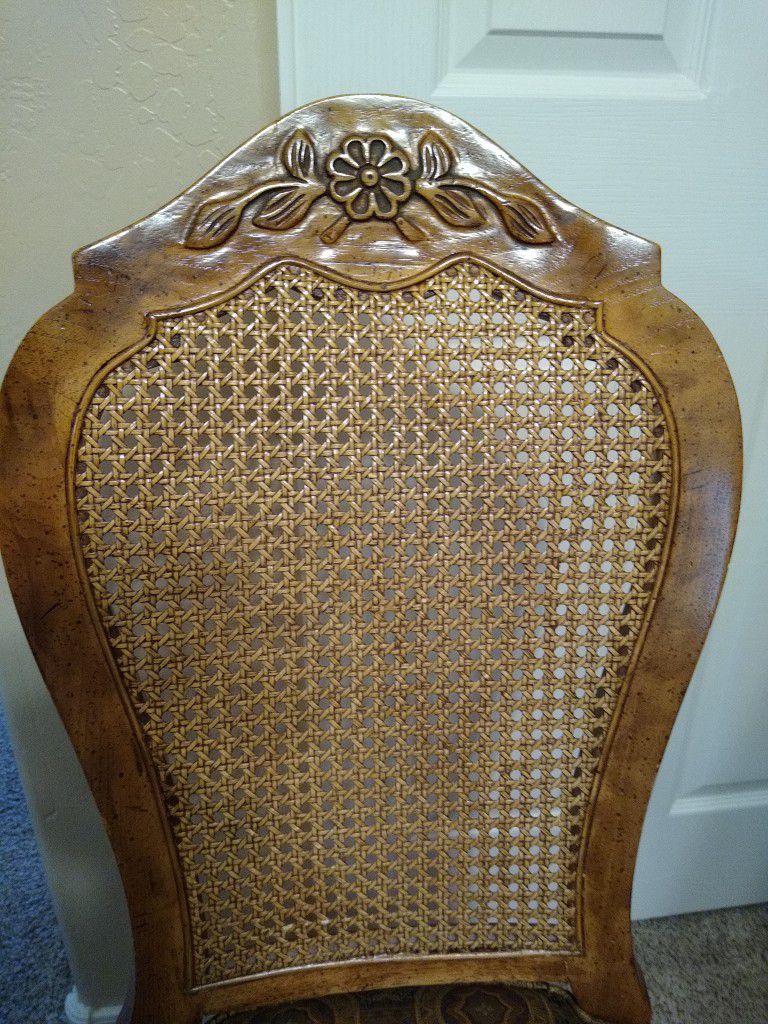 Beautiful Pecan Cane Back Chair