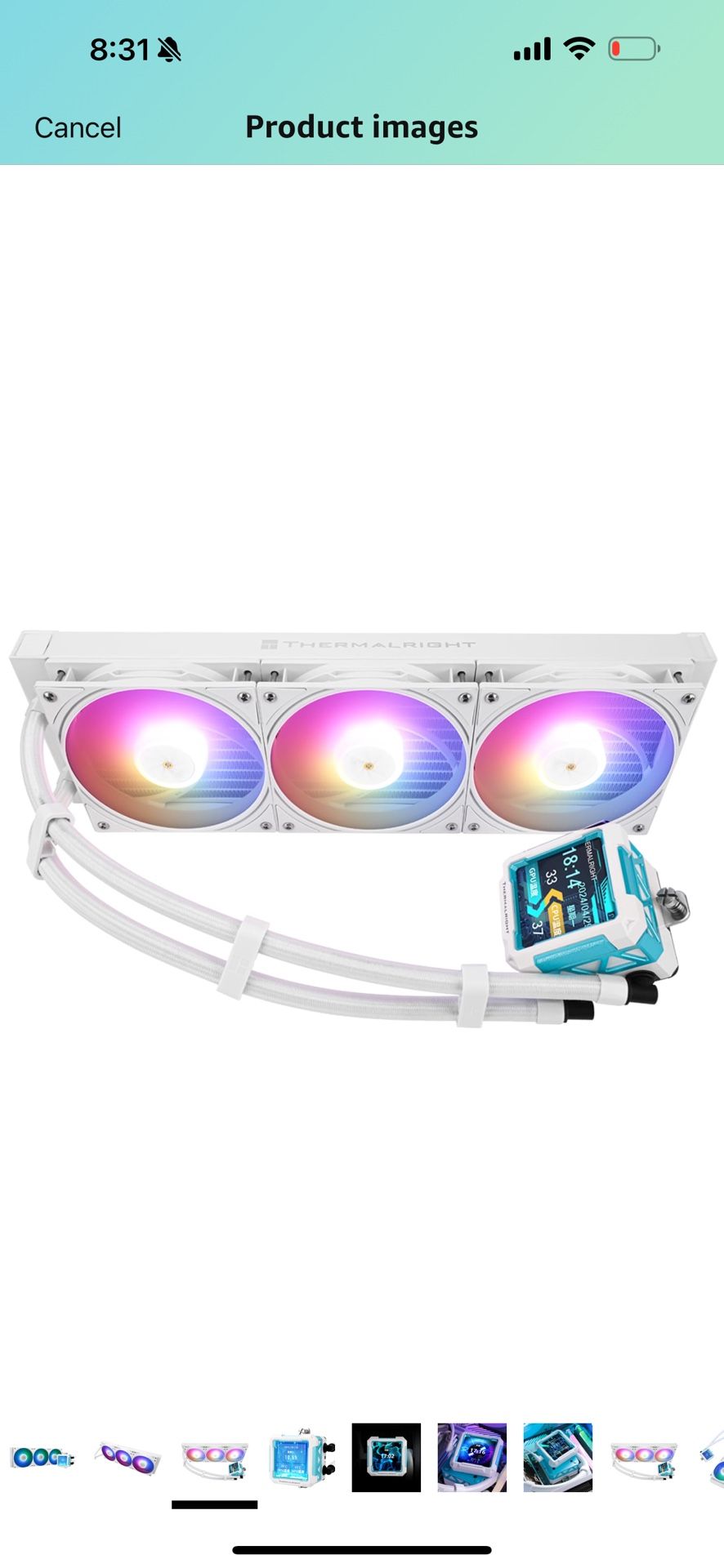 Thermalright FW360 PRO White ARGB AIO CPU Liquid Cooler for Desktop - 2000RPM PWM Fans, with 2.73" LCD Display Screen, for AM4/AM5 & Intel LGA1150/115