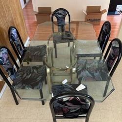 Glass Table With 6 Chairs