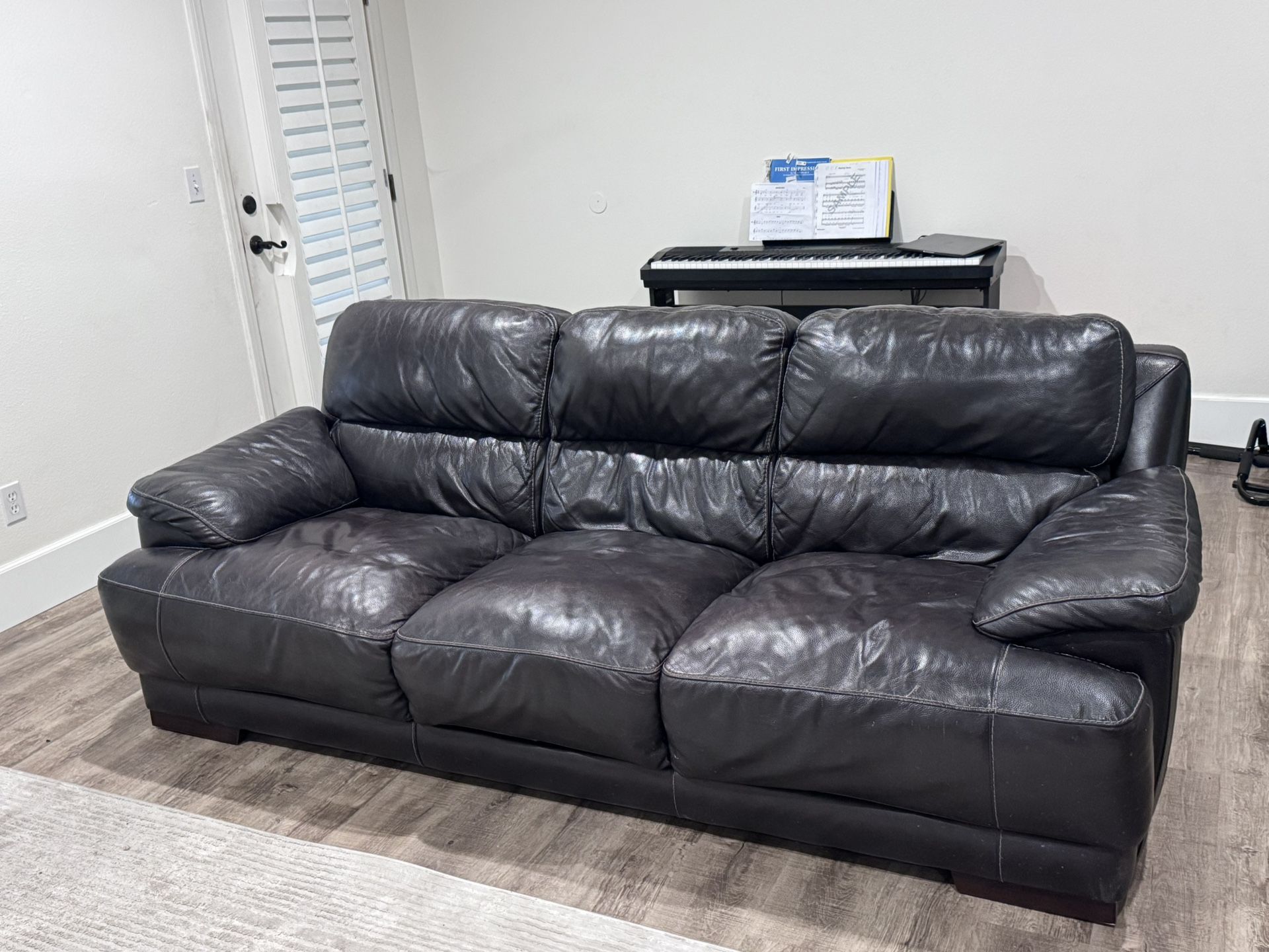 dark brown leather couch sofa