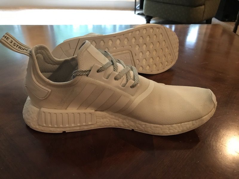 Adidas nmd dirty hot sale white