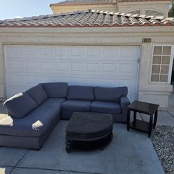 Couch With End Table And Coffee Table