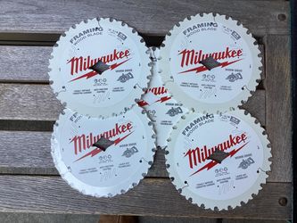 Milwaukee 7-1/4” x 24-Tooth Carbide Framing Circular Saw Blade (5-Pack). Brand NEW.