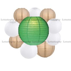 Brand new 10 packs Round Mixed Sized Paper Lanterns for wedding birthday baby shower graduation event home party decoration DIY art craft supplies