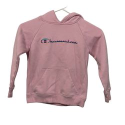 Champion Hoodie Girl’s Size 6 Pink Sweatshirt Youth Pullover Long Sleeve