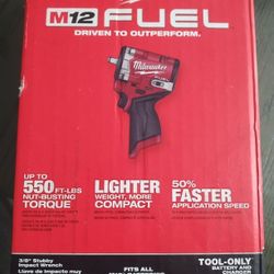 MILWAUKEE M12 3/8 STUBBY IMPACT 