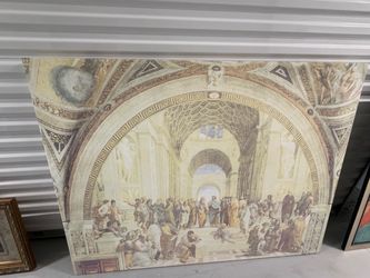 Huge 46" x 60" Raphael "School of Athens" Canvas Art Print - Oversized Wall Decor
