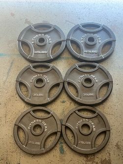 Fitness Gear Cast Iron Weight Plate Set - 210 lbs Total