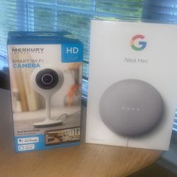 Merkury Smart WiFi Camera W/ Google Nest Mini 