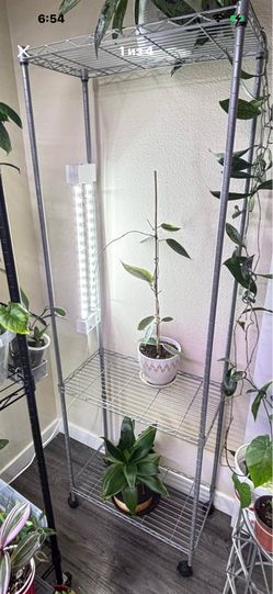 Metal shelf on the wheels