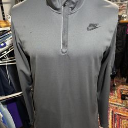 Nike Vintage Mens Large 1/4 quarter zip up Dri Fit Pullover Side Pocket