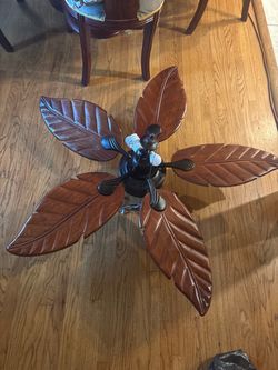 Tropical Leaf Blade Ceiling Fan with Light