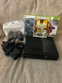Microsoft Xbox 360 E Console Bundle with 3 Games and Controller