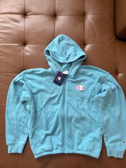 Champion Girls Full-Zip Hoodie Light Blue Size 16