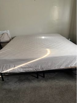 King California Size Mattress and Metal Bed Frame