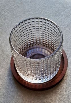 Textured Glass Rocks Whiskey Glass