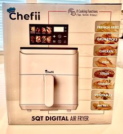 BRAND NEW Chefii 5QT Digital Air Fryer – White (Sealed/New)