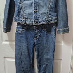 CAbi Jeans And Matching Jean Jacket