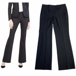 Ann Taylor Career Trouser Pockets Full Lined Flat Front 85% Virgin Wool Tropical sz 8   Virgin wool 9% nylon 5% lycra  lined 94% polyester   10.5” fro