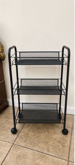 3-tier metal rolling utility cart.
