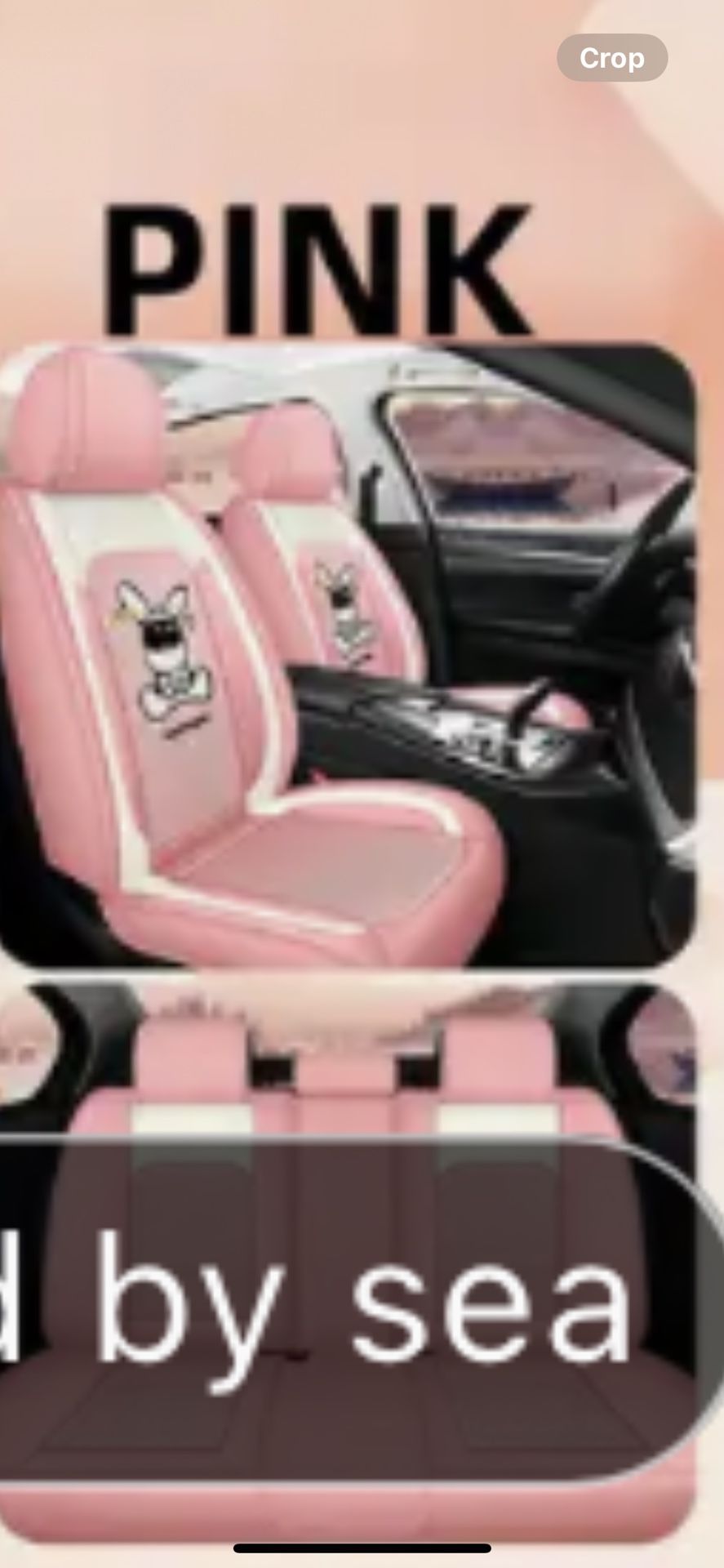 Pink&White Bunny Car Seat Covers