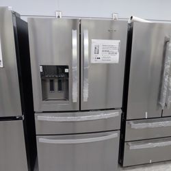 New Refrigerator WHIRLPOOL 24.5 Cu- Ft Door Smart Compatible French Door With Ice Maker And Water Dispenser (Fingerprint Resistant Stainless Steel)