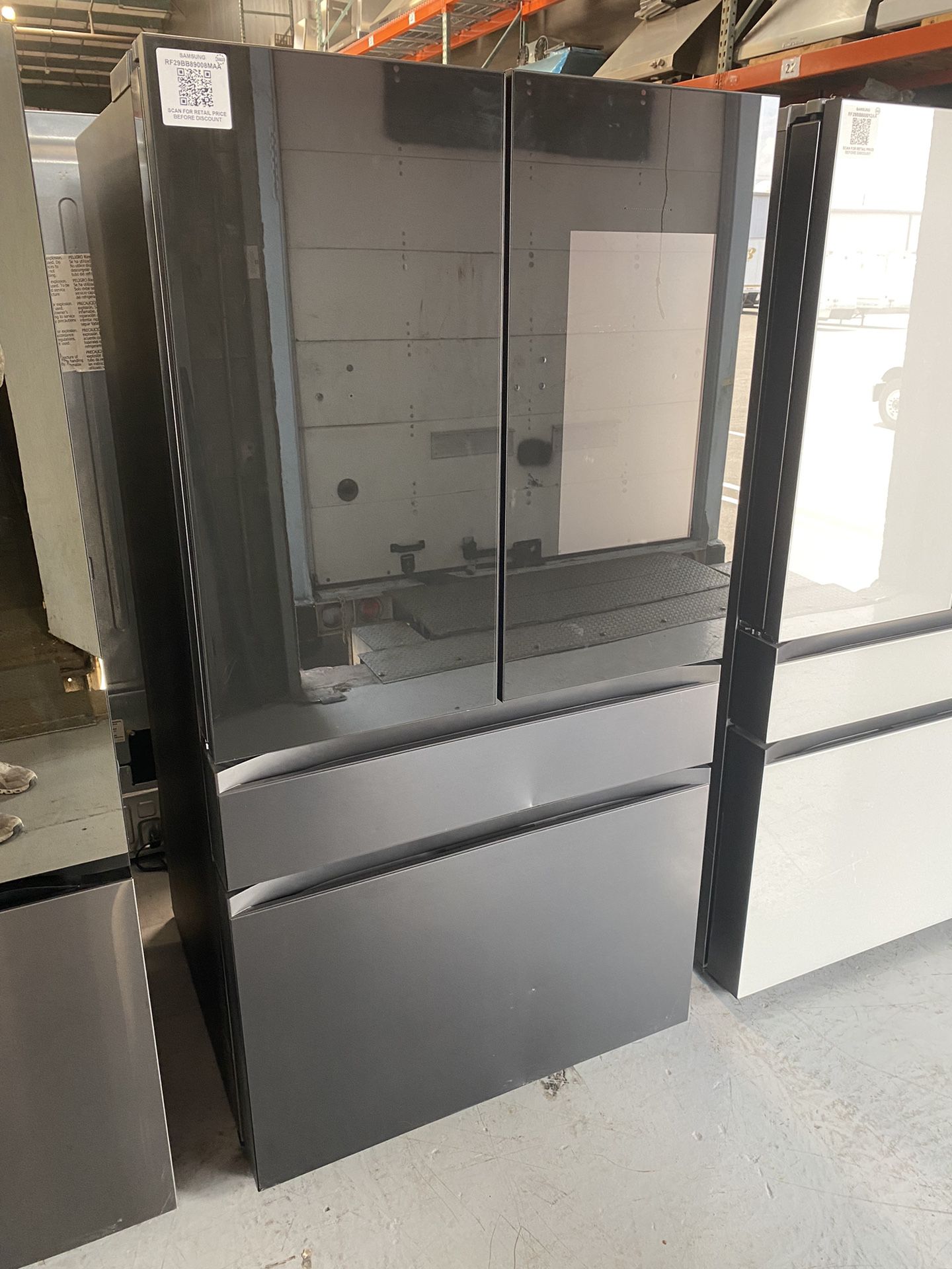 Matte Black & Charcoal Glass 29 Cu. Ft. 4-Door French Door Refrigerator With Family Hub