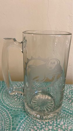 2 Miami Dolphins Huge Glass Mugs