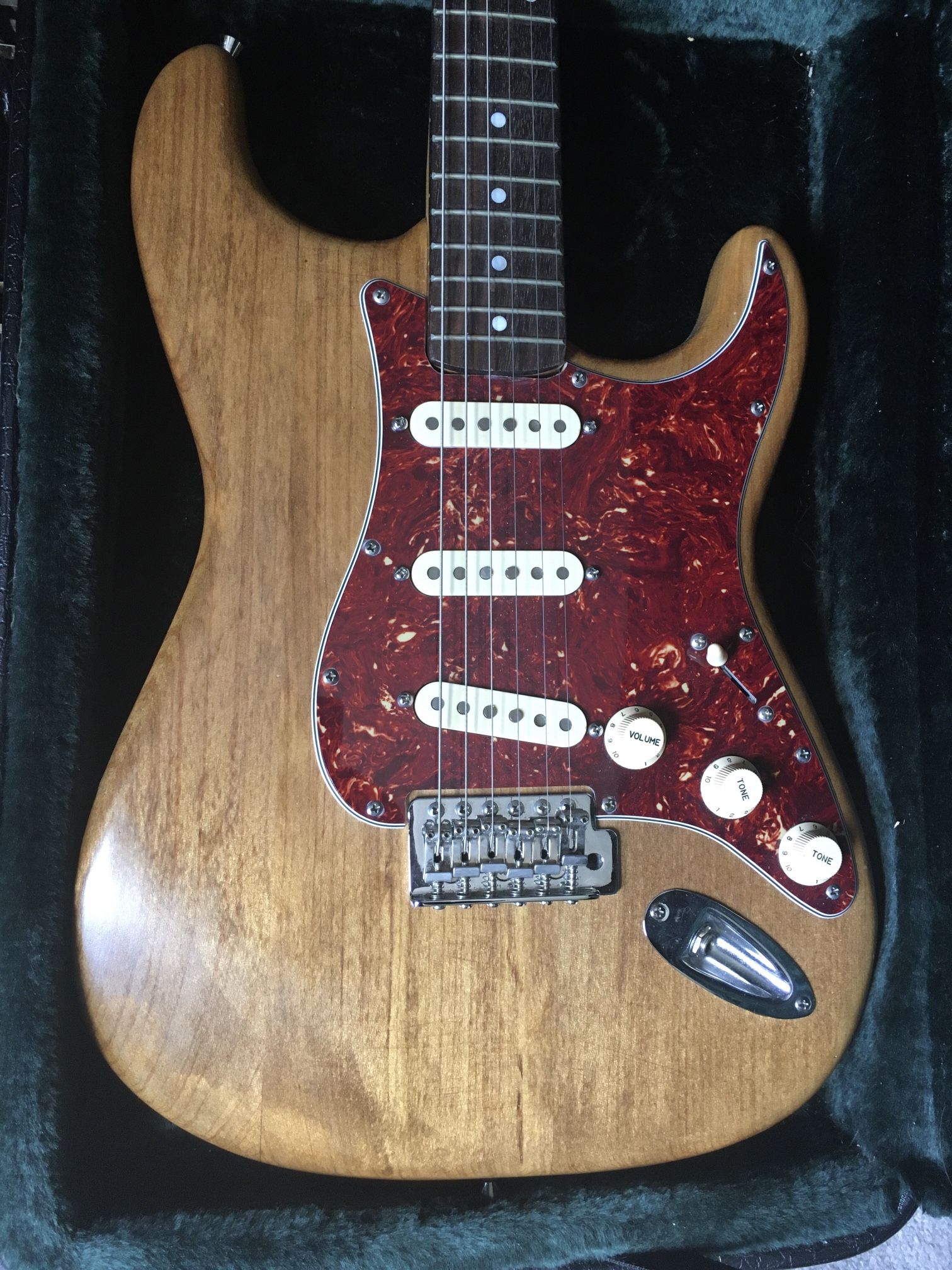 Custom Natural Wood Squier Stratocaster Electric Guitar 