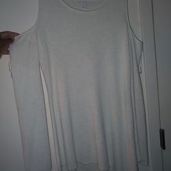 Size large, off white, Peekaboo shoulder, sweater