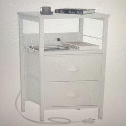 Furologee Bedside Nightstand With Drawer & Storage Shelf 