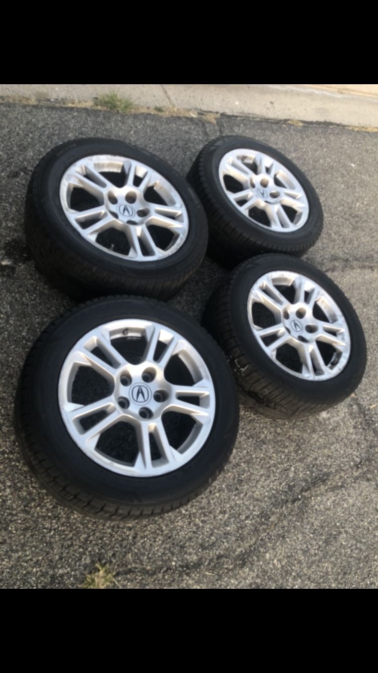 4 X 245/50r17 5x4.5 5x114.3 Stock Acura TL TSX Honda Accord Civic Camry Ford Mustang Civic Sentra Altima rims Wheels 80% Treads Tires