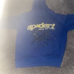 Blue Sp5der Hoodie Size M