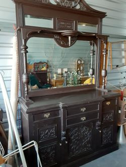 Mahogany Sideboard Antique Replica