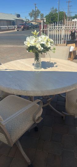 Stone table set / 4 chairs