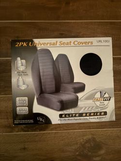 URL Elite Series seat covers feature a black, breathable mesh material designed for a universal fit on most vehicles