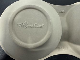 The Pampered Chef Stoneware egg cooker& bamboo tray