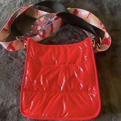 Glossy Red Bag with Two Removable Strap Options