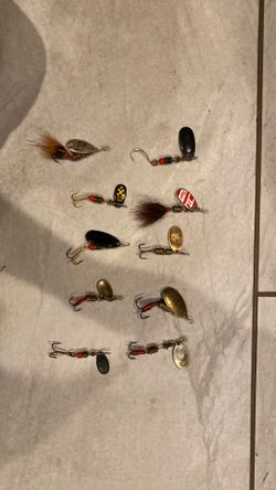 Lot of 9 Vintage French Inline Spinners - Mepps- Trout/Steelhead/Bass - Made in France
