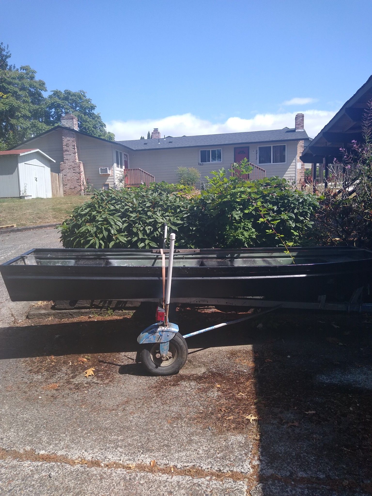 ON HOLD/ PENDING As is aluminum Jon boat with trailer