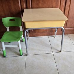 KIDS DESK Open Front Desk with Metal Storage Book Box, Adjustable